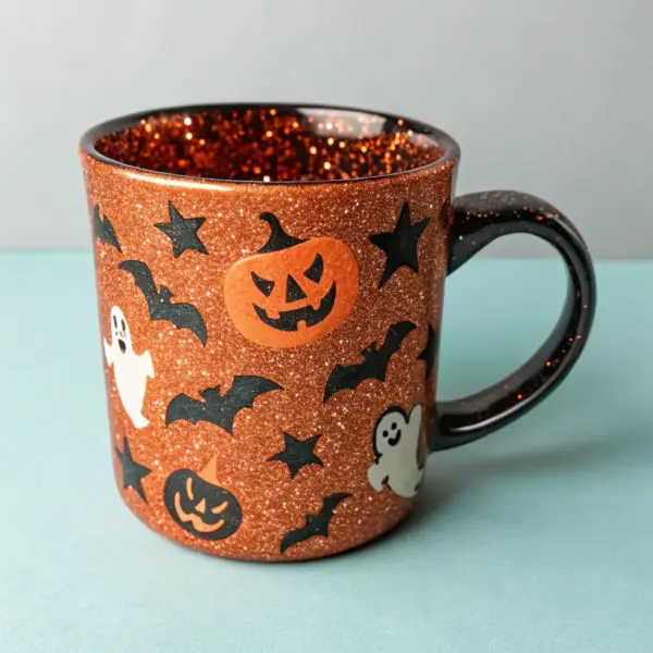 Personalized Glitter Tumbler - Halloween Edition - Spooky Vibes Only
